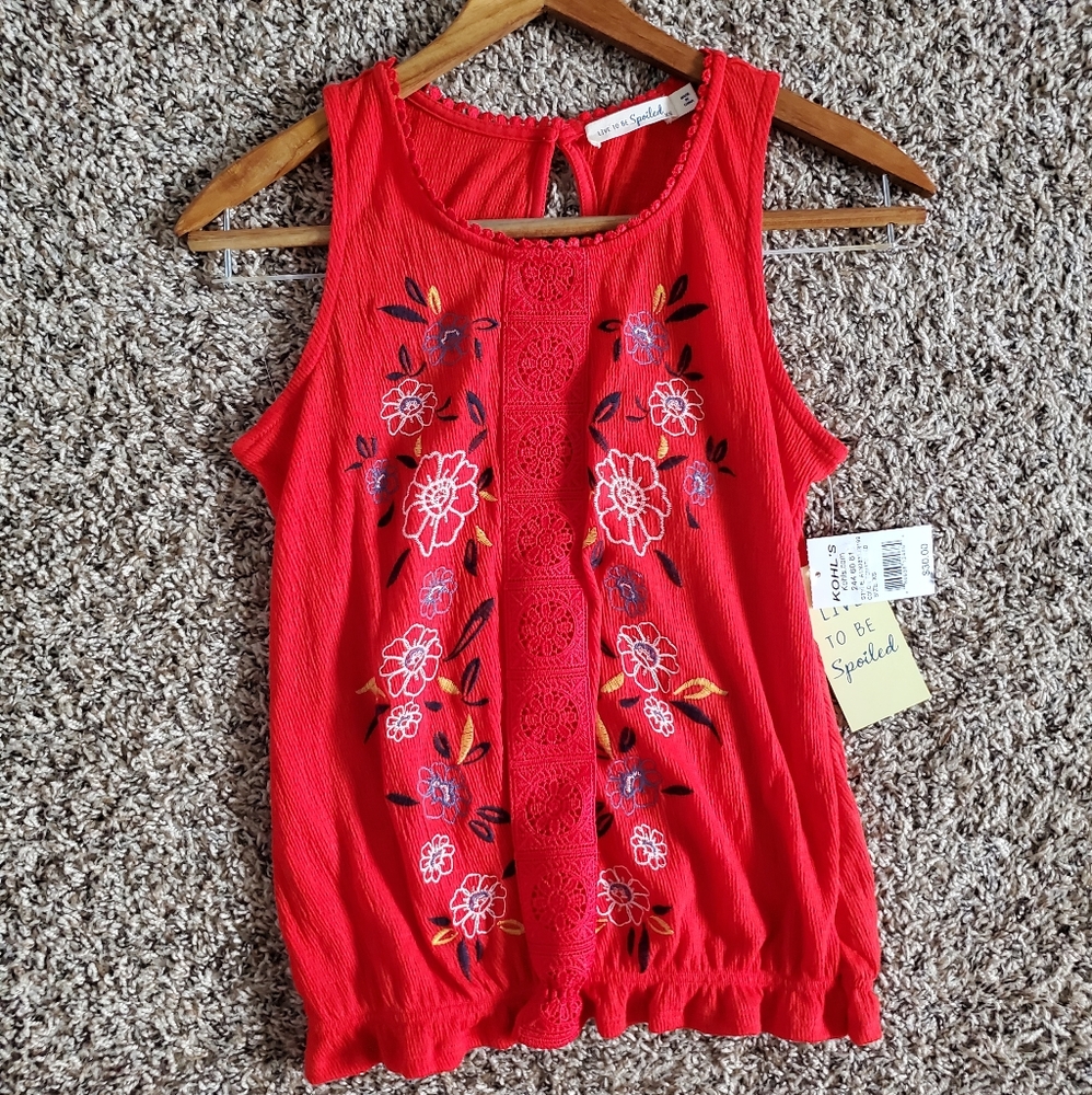 Floral Embroidered Tank Top NWT